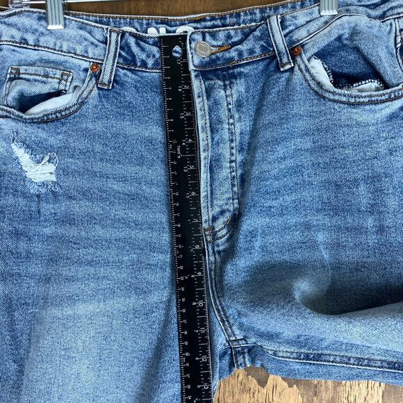 S.O.N.G Womens Jeans Blue Denim High Rise Classic Mom Distressed Stretch 11/30 - Picture 6 of 10